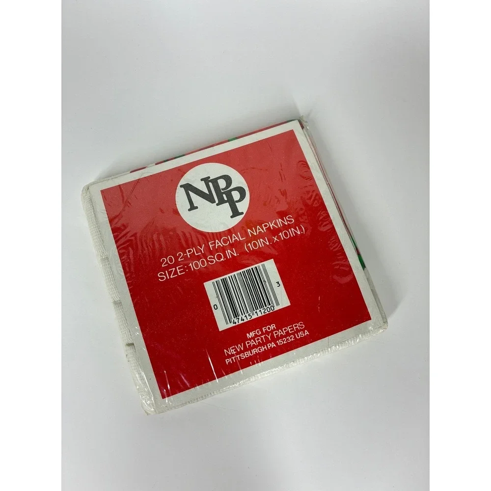 Vintage New Party Papers Poinsettia Christmas Napkins 20 Count 90s 5x5 Sealed